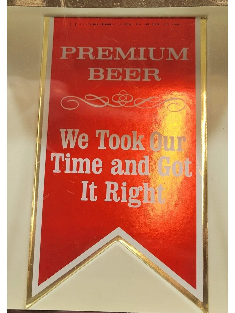 Vtg Bar Liquor Store Heileman Light Beer Sign Wall Display 16.5